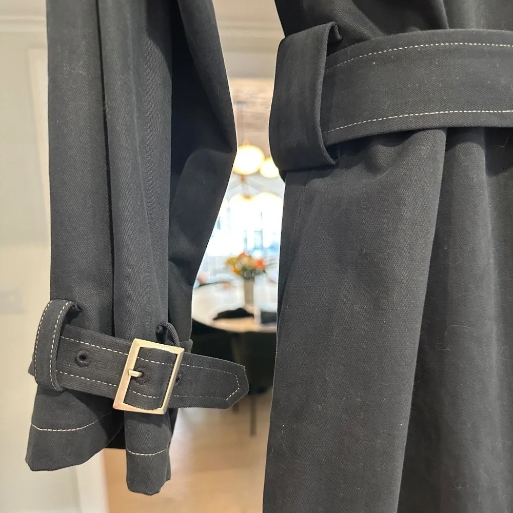 SOLD - Rebecca Minkoff Navy Blue Trench Coat - Size L - Picture 7 of 13
